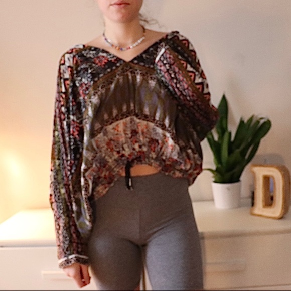 Free People Patterned Flowy Top - Picture 1 of 2